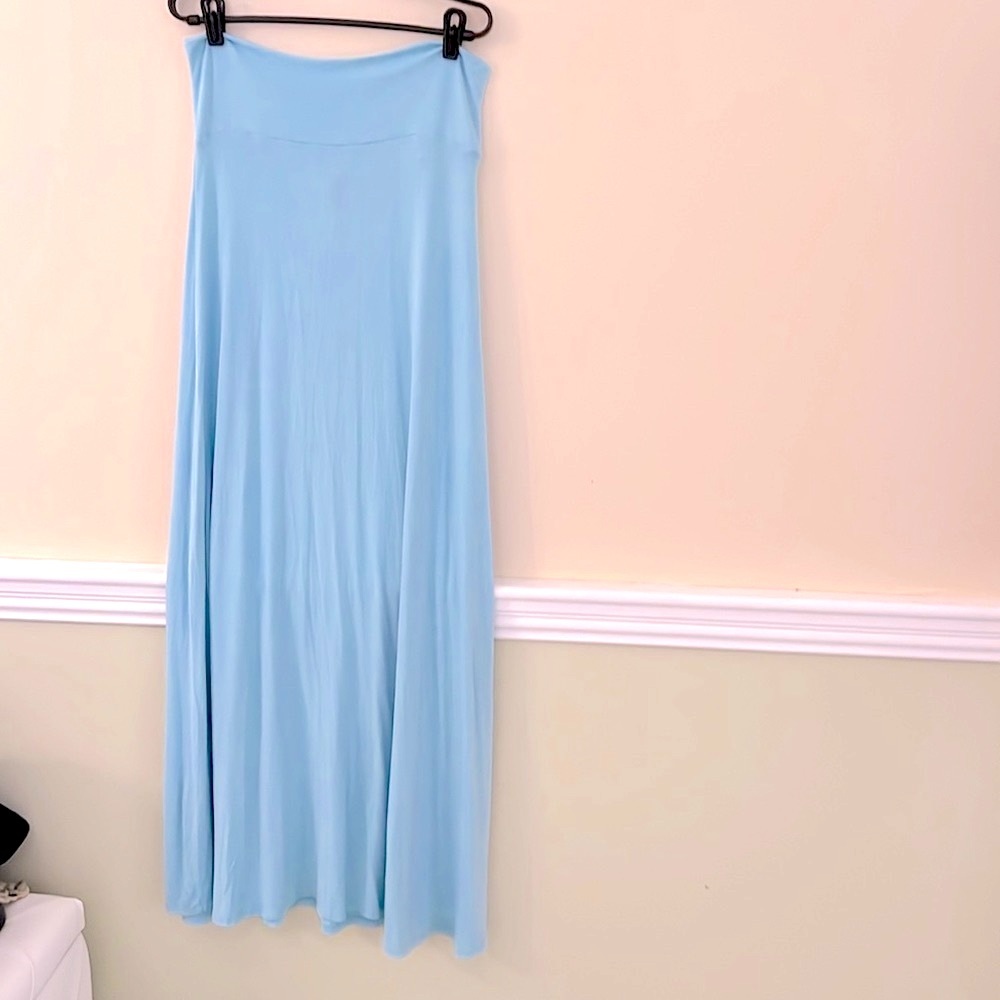 LOCK & LOVE Blue Flared Maxi Skirt XL - Picture 4 of 8